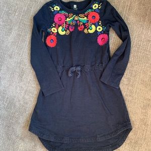 Tea Collection Embroidered Navy long sleeve Dress 6